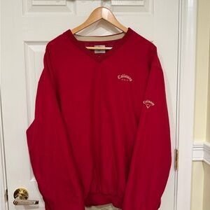 Callaway V-Neck Sweater in Bold Red